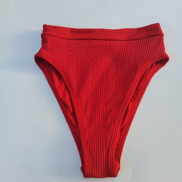 L*Space Frenchi Bikini Swimsuit Bottoms Lipstick Red Size L New - Picture 4 of 12